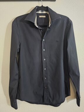 Burberry Brit Dress Shirt M Black MSRP $620